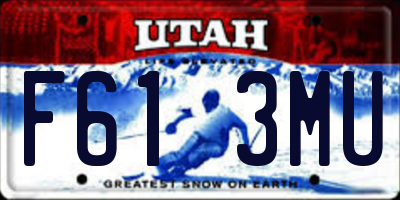 UT license plate F613MU