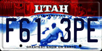 UT license plate F613PE