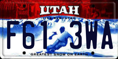 UT license plate F613WA