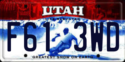 UT license plate F613WD