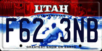 UT license plate F623NB