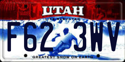 UT license plate F623WV
