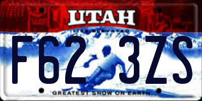UT license plate F623ZS