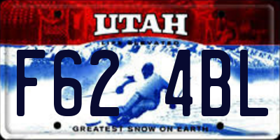 UT license plate F624BL