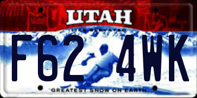 UT license plate F624WK
