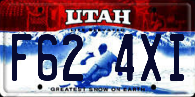 UT license plate F624XI