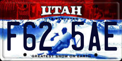 UT license plate F625AE
