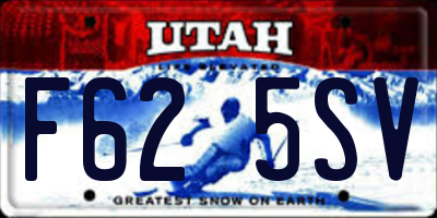 UT license plate F625SV