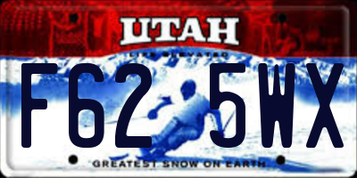 UT license plate F625WX