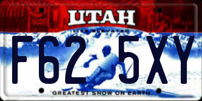 UT license plate F625XY
