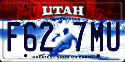 UT license plate F627MU