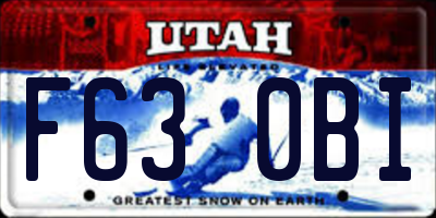 UT license plate F630BI