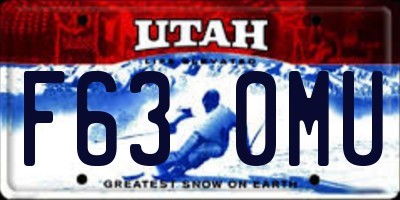 UT license plate F630MU
