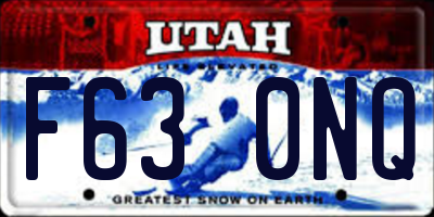 UT license plate F630NQ