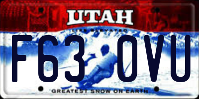 UT license plate F630VU