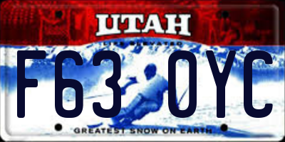 UT license plate F630YC