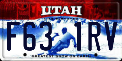 UT license plate F631RV