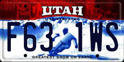 UT license plate F631WS