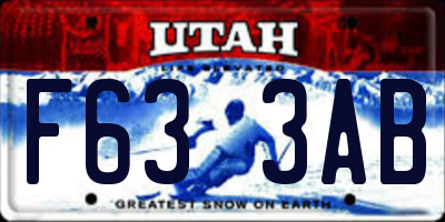 UT license plate F633AB
