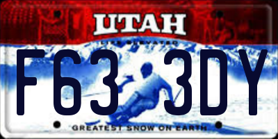 UT license plate F633DY