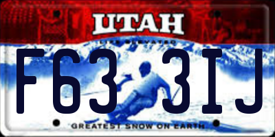 UT license plate F633IJ