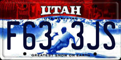 UT license plate F633JS