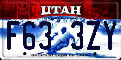 UT license plate F633ZY