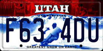 UT license plate F634DU