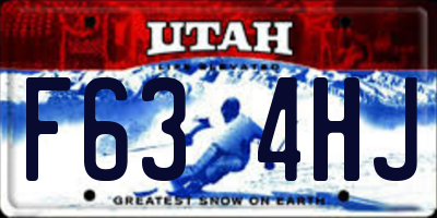 UT license plate F634HJ