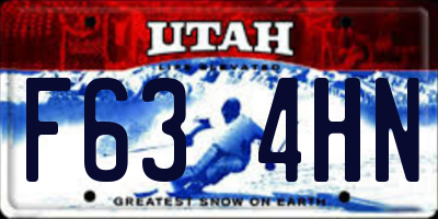 UT license plate F634HN