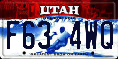 UT license plate F634WQ