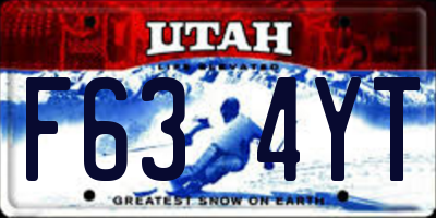UT license plate F634YT