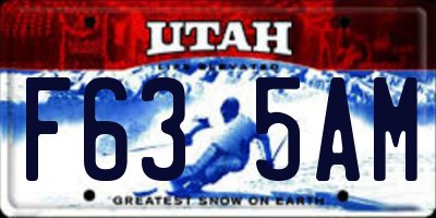 UT license plate F635AM