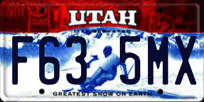 UT license plate F635MX