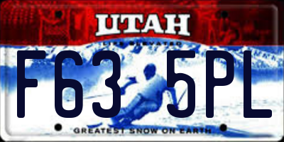 UT license plate F635PL