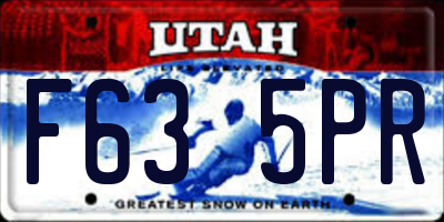 UT license plate F635PR