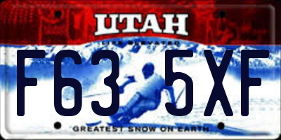UT license plate F635XF