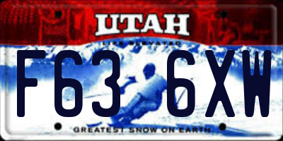 UT license plate F636XW