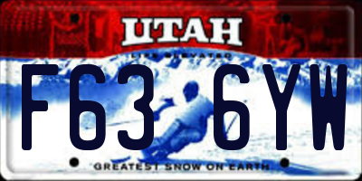 UT license plate F636YW