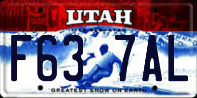UT license plate F637AL