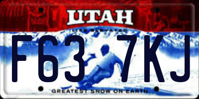 UT license plate F637KJ