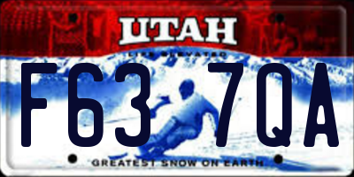 UT license plate F637QA
