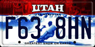 UT license plate F638HN