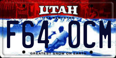 UT license plate F640CM