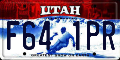 UT license plate F641PR