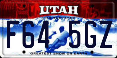UT license plate F645GZ