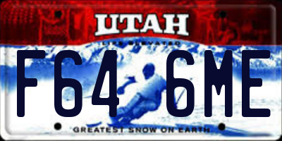 UT license plate F646ME
