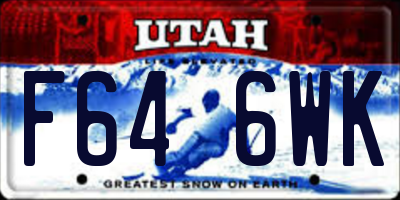 UT license plate F646WK
