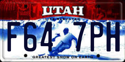 UT license plate F647PH