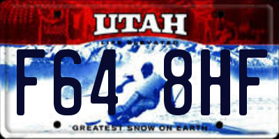 UT license plate F648HF